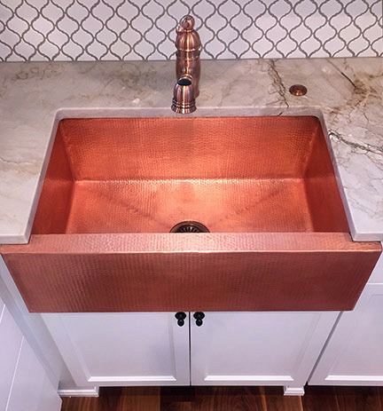 Copper farmhouse sink